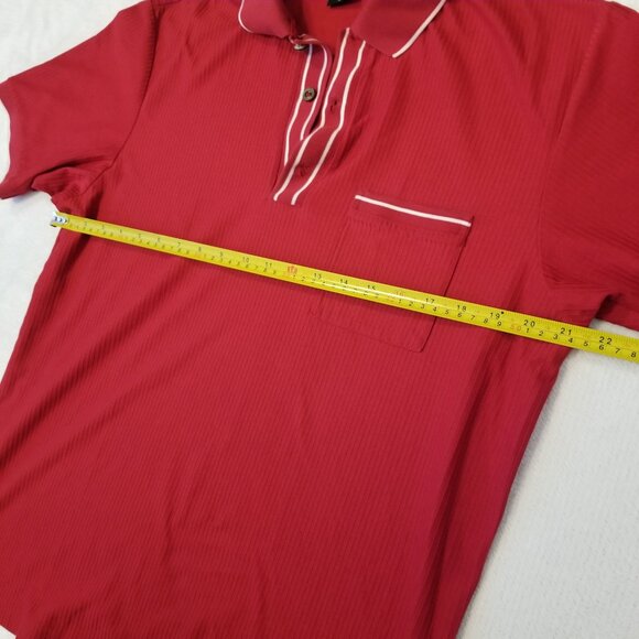 Vintage Boss Hugo Boss Golf Red Polo T-shirt Cotton Large Men Shirt White Accent - Picture 10 of 11